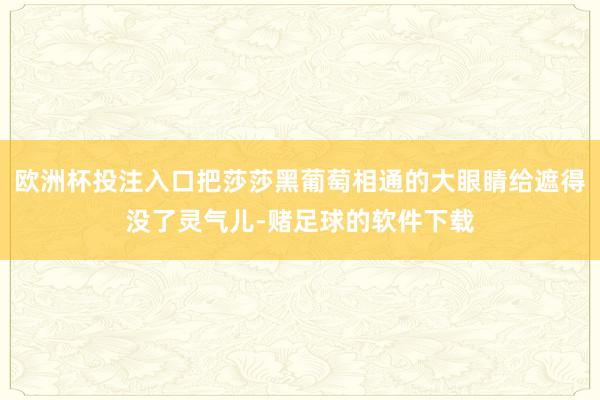 欧洲杯投注入口把莎莎黑葡萄相通的大眼睛给遮得没了灵气儿-赌足球的软件下载