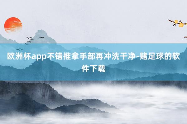 欧洲杯app不错推拿手部再冲洗干净-赌足球的软件下载