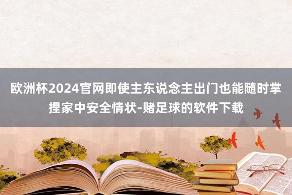 欧洲杯2024官网即使主东说念主出门也能随时掌捏家中安全情状-赌足球的软件下载