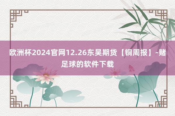 欧洲杯2024官网12.26东吴期货【铜周报】-赌足球的软件下载