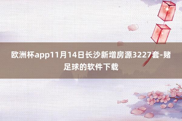 欧洲杯app11月14日长沙新增房源3227套-赌足球的软件下载