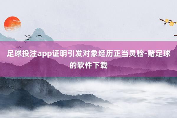 足球投注app证明引发对象经历正当灵验-赌足球的软件下载