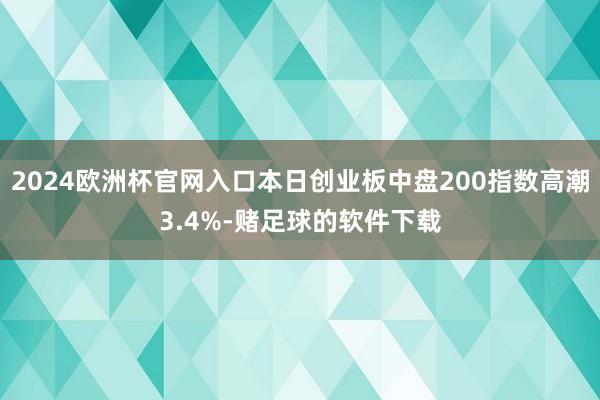 2024欧洲杯官网入口本日创业板中盘200指数高潮3.4%-赌足球的软件下载