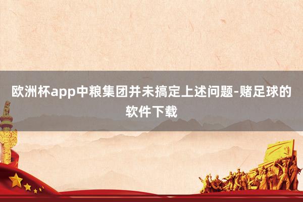 欧洲杯app中粮集团并未搞定上述问题-赌足球的软件下载