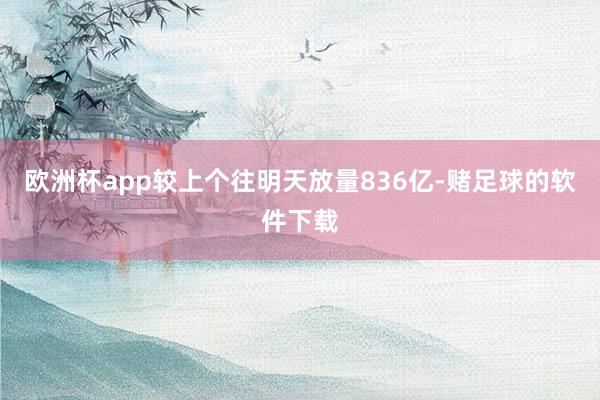 欧洲杯app较上个往明天放量836亿-赌足球的软件下载