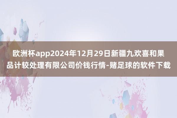 欧洲杯app2024年12月29日新疆九欢喜和果品计较处理有限公司价钱行情-赌足球的软件下载