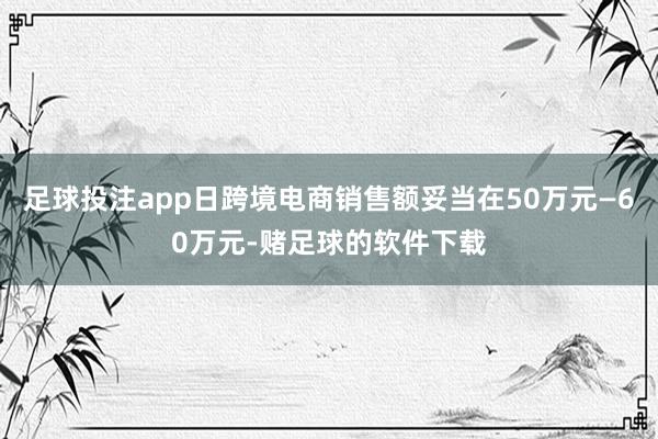 足球投注app日跨境电商销售额妥当在50万元—60万元-赌足球的软件下载