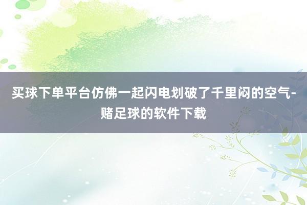 买球下单平台仿佛一起闪电划破了千里闷的空气-赌足球的软件下载