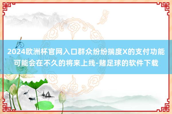 2024欧洲杯官网入口群众纷纷揣度X的支付功能可能会在不久的将来上线-赌足球的软件下载