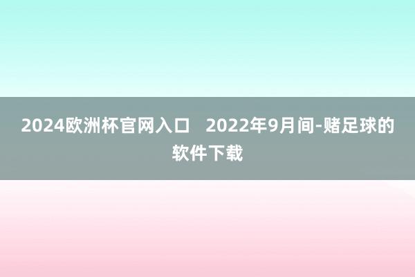 2024欧洲杯官网入口   2022年9月间-赌足球的软件下载