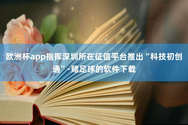 欧洲杯app指挥深圳所在征信平台推出“科技初创通”-赌足球的软件下载