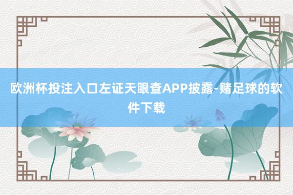 欧洲杯投注入口左证天眼查APP披露-赌足球的软件下载